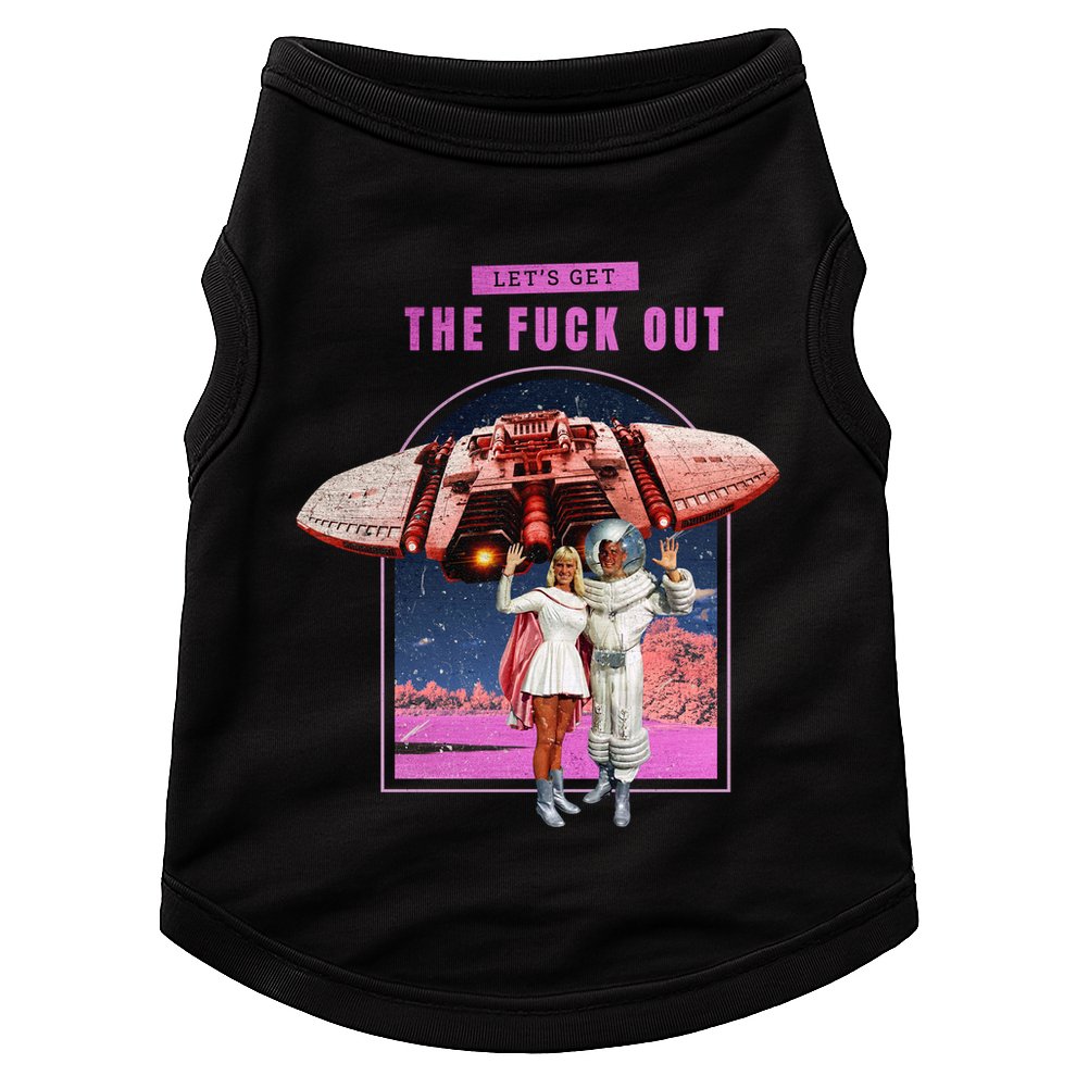 Retro Space Astronaut Couple Funny Doggie Tank
