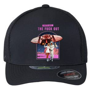 Retro Space Astronaut Couple Funny Flexfit Unipanel Trucker Cap