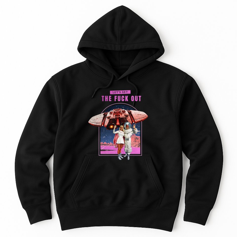 Retro Space Astronaut Couple Funny Hoodie