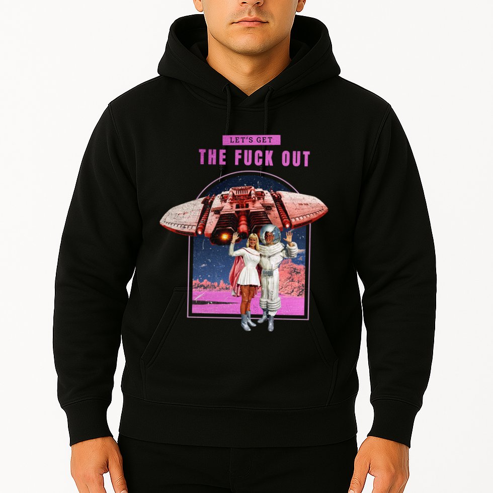 Retro Space Astronaut Couple Funny Hoodie