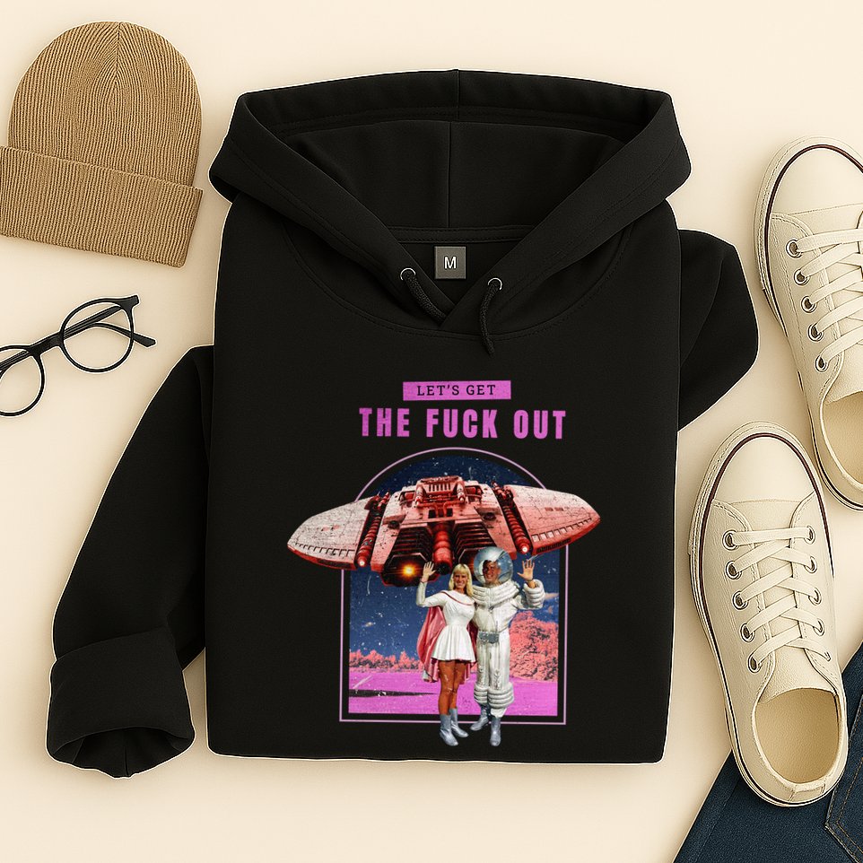 Retro Space Astronaut Couple Funny Hoodie