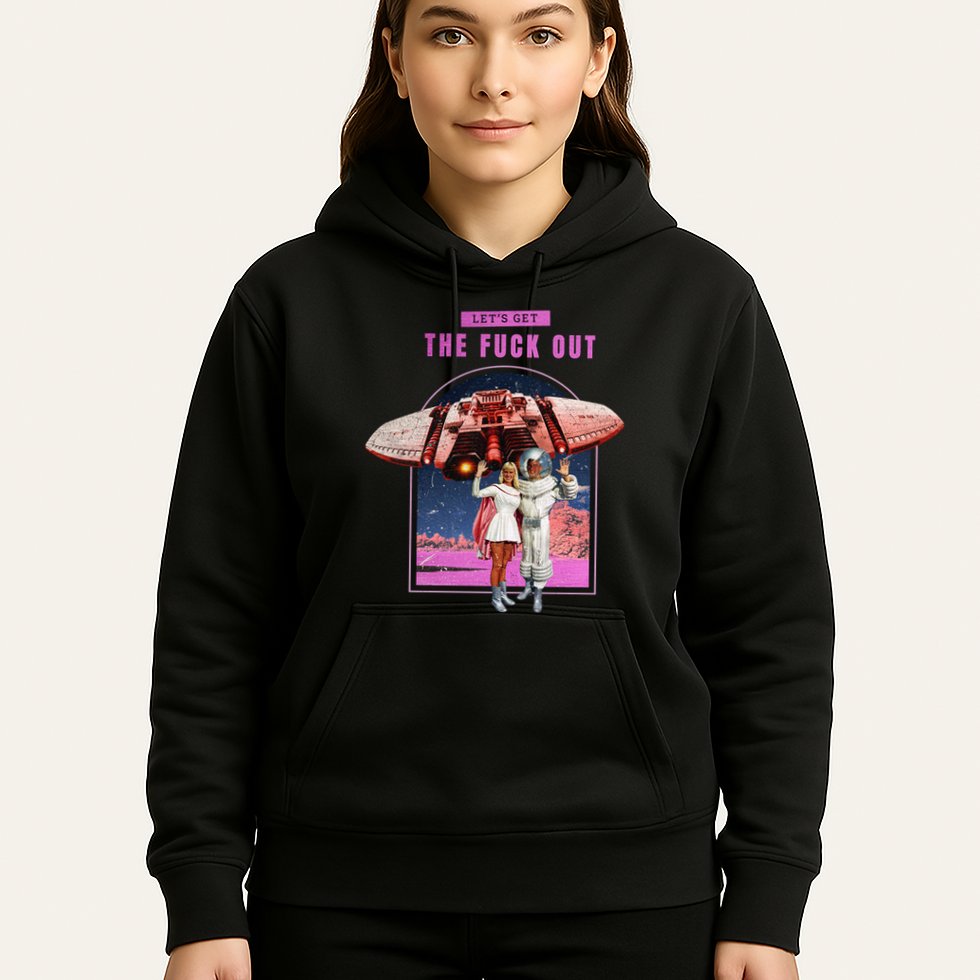 Retro Space Astronaut Couple Funny Hoodie