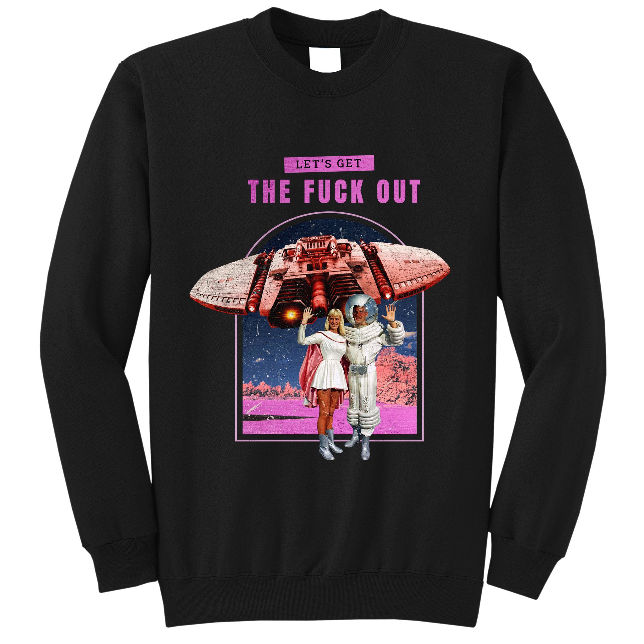 Retro Space Astronaut Couple Funny Sweatshirt