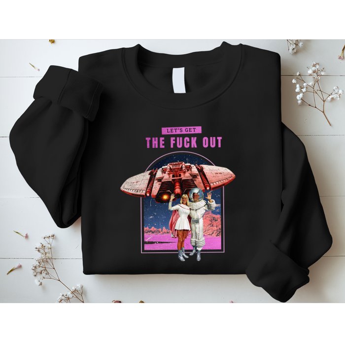 Retro Space Astronaut Couple Funny Sweatshirt