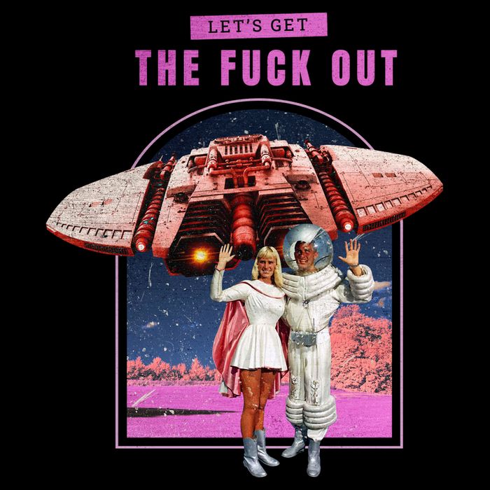 Retro Space Astronaut Couple Funny Drawstring Bag