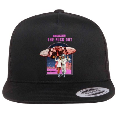 Retro Space Astronaut Couple Funny Flatbill Hat