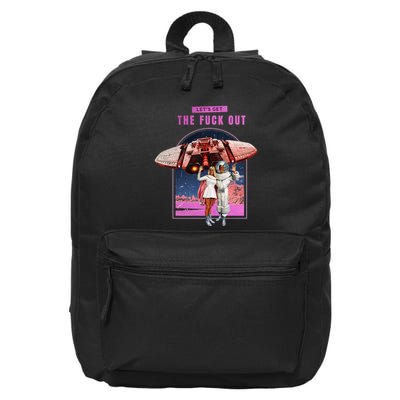 Retro Space Astronaut Couple Funny 16 in Basic Backpack