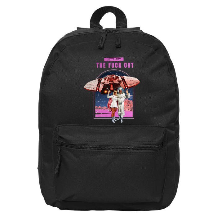 Retro Space Astronaut Couple Funny 16 in Basic Backpack
