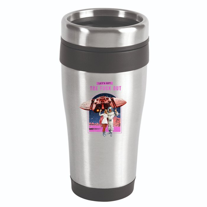 Retro Space Astronaut Couple Funny 16oz Travel Tumbler
