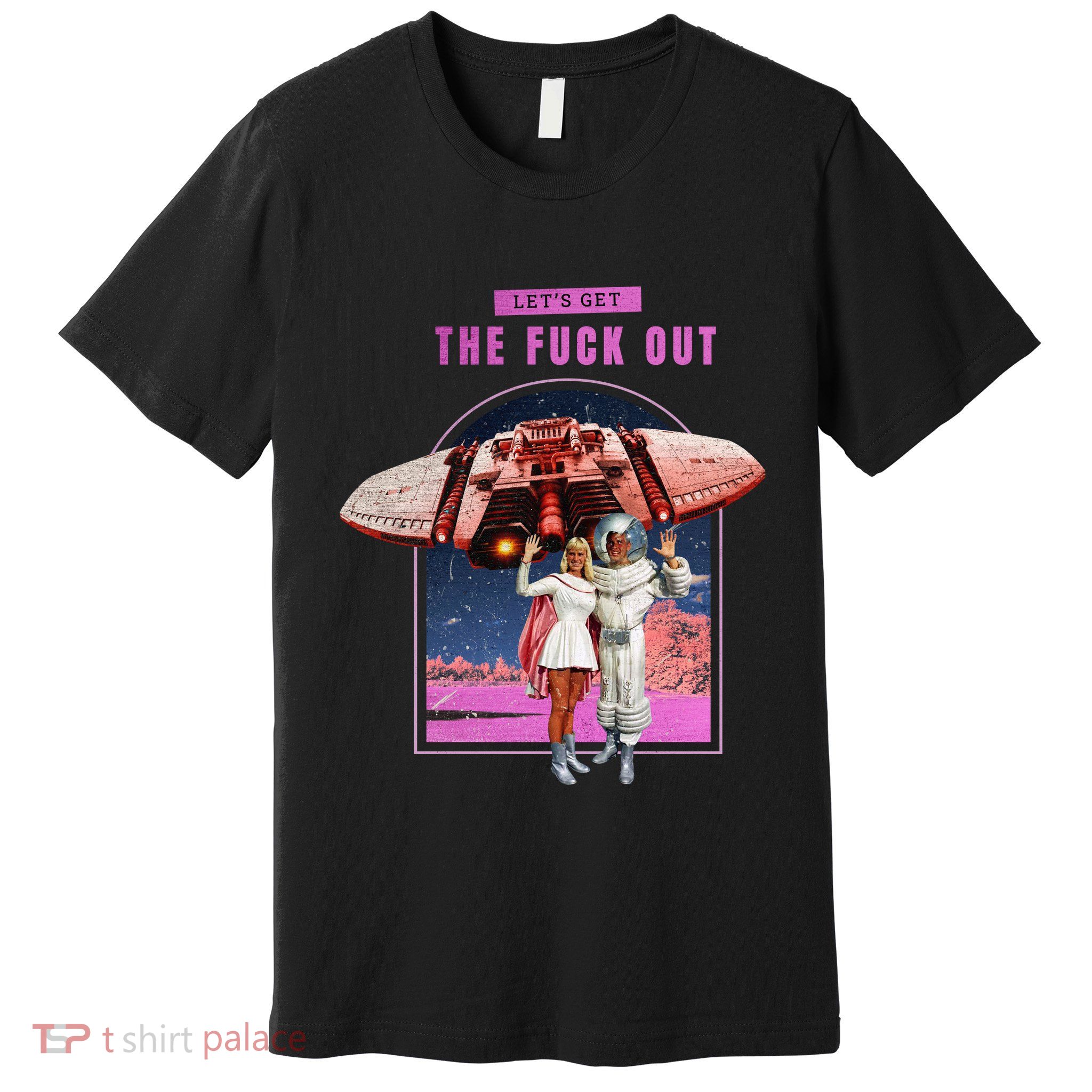 Retro Space Astronaut Couple Funny Premium T-Shirt