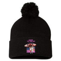 Retro Space Astronaut Couple Funny Pom Pom 12in Knit Beanie