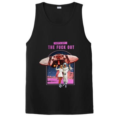 Retro Space Astronaut Couple Funny PosiCharge Competitor Tank