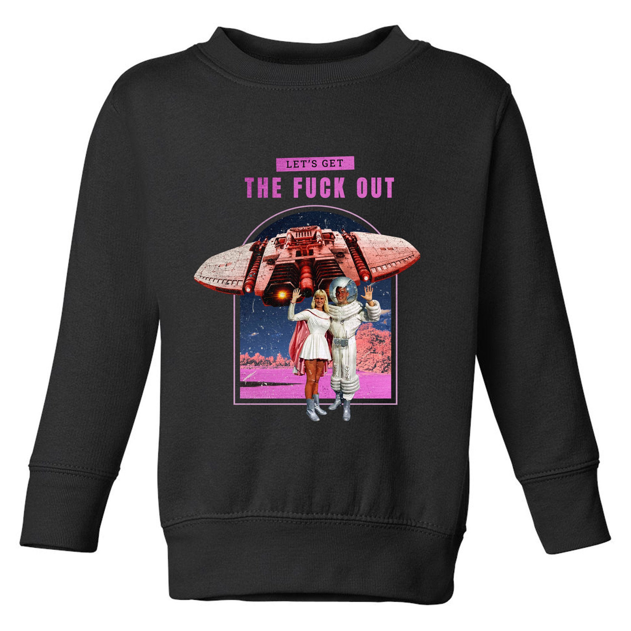 Retro Space Astronaut Couple Funny Toddler Sweatshirt