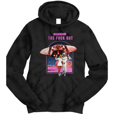 Retro Space Astronaut Couple Funny Tie Dye Hoodie