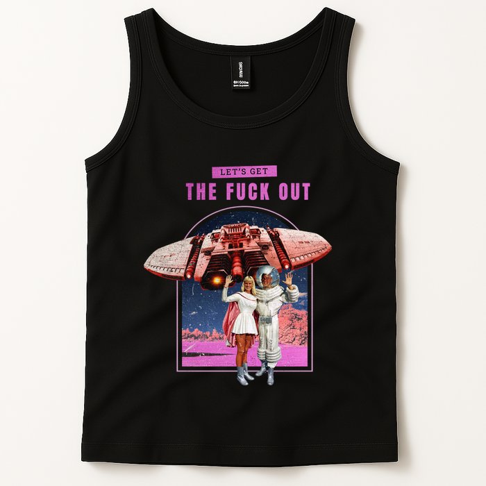 Retro Space Astronaut Couple Funny Tank Top