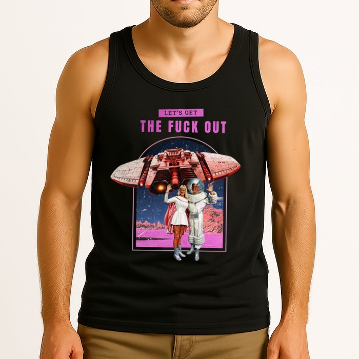Retro Space Astronaut Couple Funny Tank Top