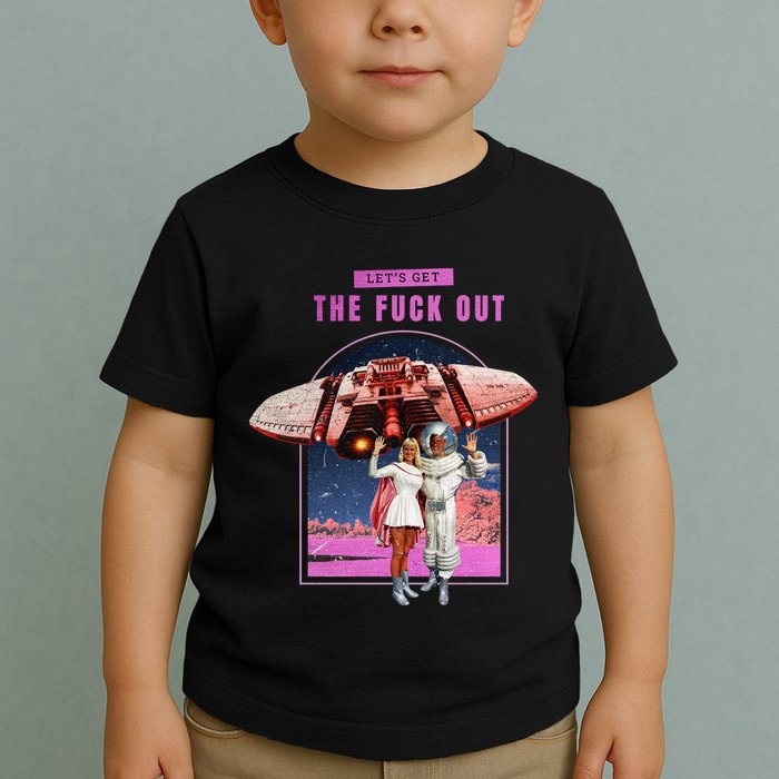 Retro Space Astronaut Couple Funny Toddler T-Shirt