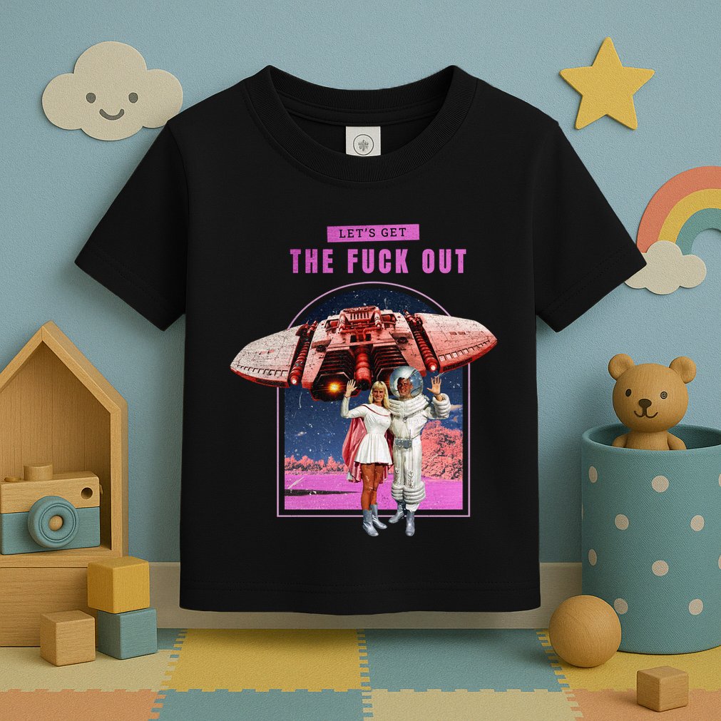 Retro Space Astronaut Couple Funny Toddler T-Shirt