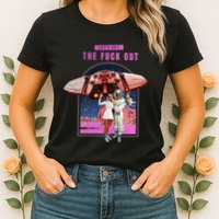 Retro Space Astronaut Couple Funny Womens T-Shirt