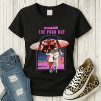 Retro Space Astronaut Couple Funny Womens T-Shirt