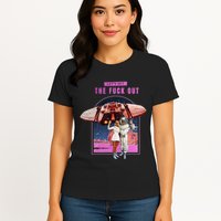 Retro Space Astronaut Couple Funny Womens T-Shirt