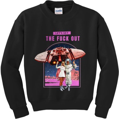 Retro Space Astronaut Couple Funny Kids Sweatshirt
