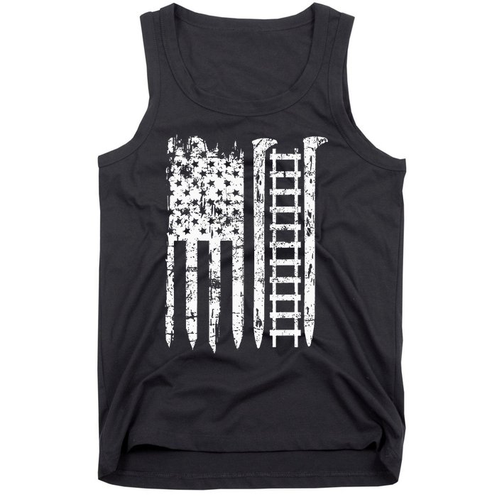 Railroad Spike American Flag Train Gift For Railway Workers Tank Top