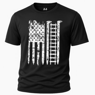 Railroad Spike American Flag Train Gift For Railway Workers Performance Shirt
