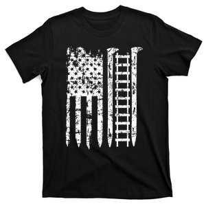 Railroad Spike American Flag Train Gift For Railway Workers T-Shirt