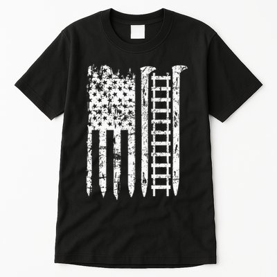 Railroad Spike American Flag Train Gift For Railway Workers Tall T-Shirt