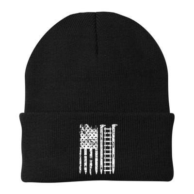 Railroad Spike American Flag Train Gift For Railway Workers Beanie