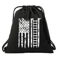 Railroad Spike American Flag Train Gift For Railway Workers Drawstring Bag