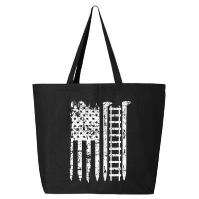 Railroad Spike American Flag Train Gift For Railway Workers 25L Jumbo Tote