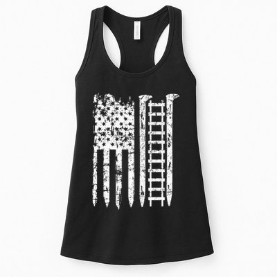 Railroad Spike American Flag Train Gift For Railway Workers Womens Tank Top