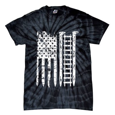 Railroad Spike American Flag Train Gift For Railway Workers Tie-Dye T-Shirt