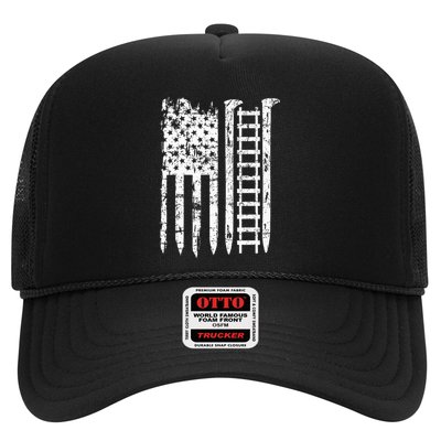 Railroad Spike American Flag Train Gift For Railway Workers Trucker Hat