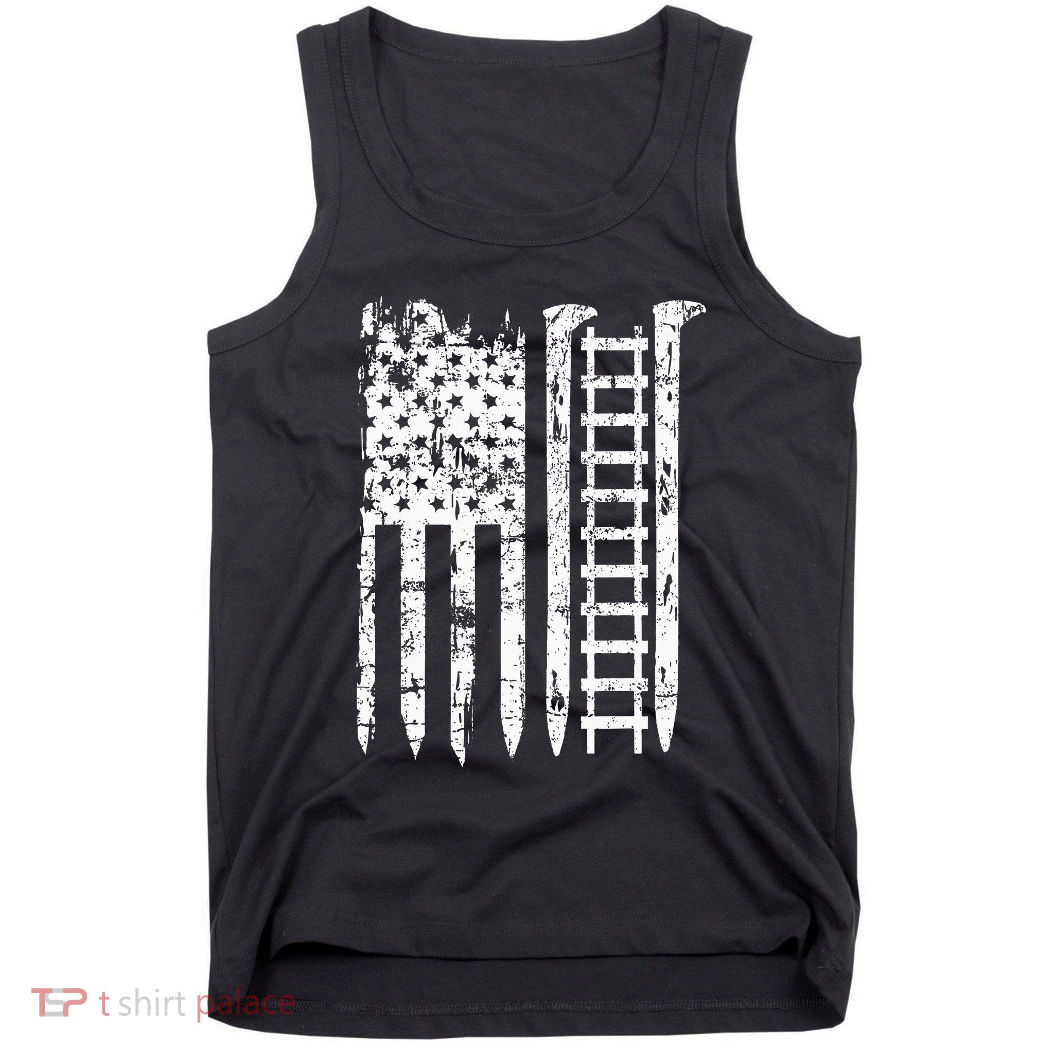 Railroad Spike American Flag Train Gift For Railway Workers Tank Top
