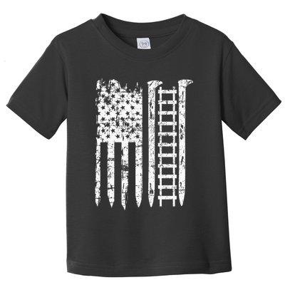Railroad Spike American Flag Train Gift For Railway Workers Toddler T-Shirt