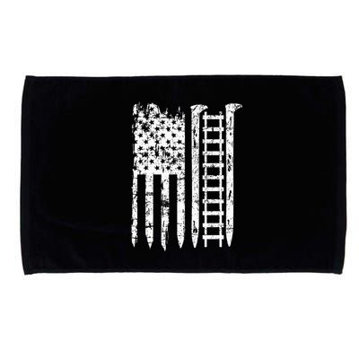 Railroad Spike American Flag Train Gift For Railway Workers Microfiber Hand Towel