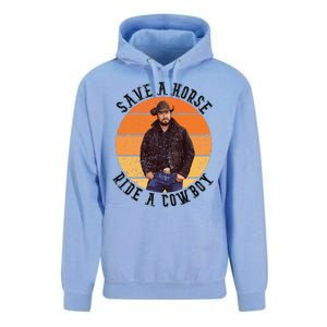 Retro Save A Horse Ride A Cow Western Country Cow Gift Unisex Surf Hoodie