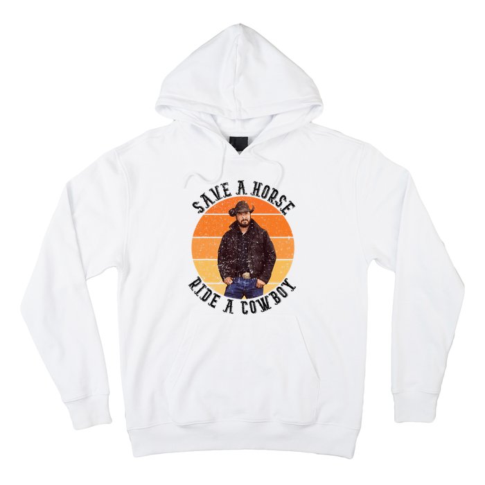 Retro Save A Horse Ride A Cow Western Country Cow Gift Hoodie