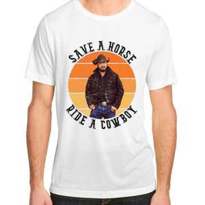 Retro Save A Horse Ride A Cow Western Country Cow Gift Adult ChromaSoft Performance T-Shirt