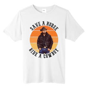 Retro Save A Horse Ride A Cow Western Country Cow Gift Tall Fusion ChromaSoft Performance T-Shirt