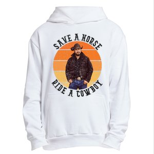 Retro Save A Horse Ride A Cow Western Country Cow Gift Urban Pullover Hoodie