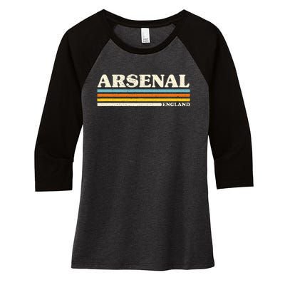 Retro Stripe Arsenal Women's Tri-Blend 3/4-Sleeve Raglan Shirt