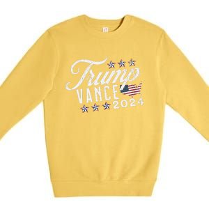 Retro Style American Flag Trump Vance 2024 Vice President Premium Crewneck Sweatshirt