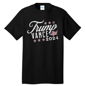 Retro Style American Flag Trump Vance 2024 Vice President Tall T-Shirt