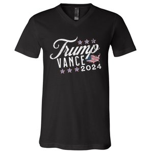 Retro Style American Flag Trump Vance 2024 Vice President V-Neck T-Shirt