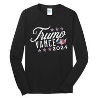 Retro Style American Flag Trump Vance 2024 Vice President Tall Long Sleeve T-Shirt