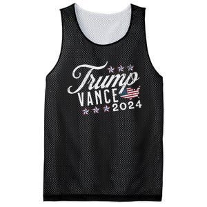 Retro Style American Flag Trump Vance 2024 Vice President Mesh Reversible Basketball Jersey Tank